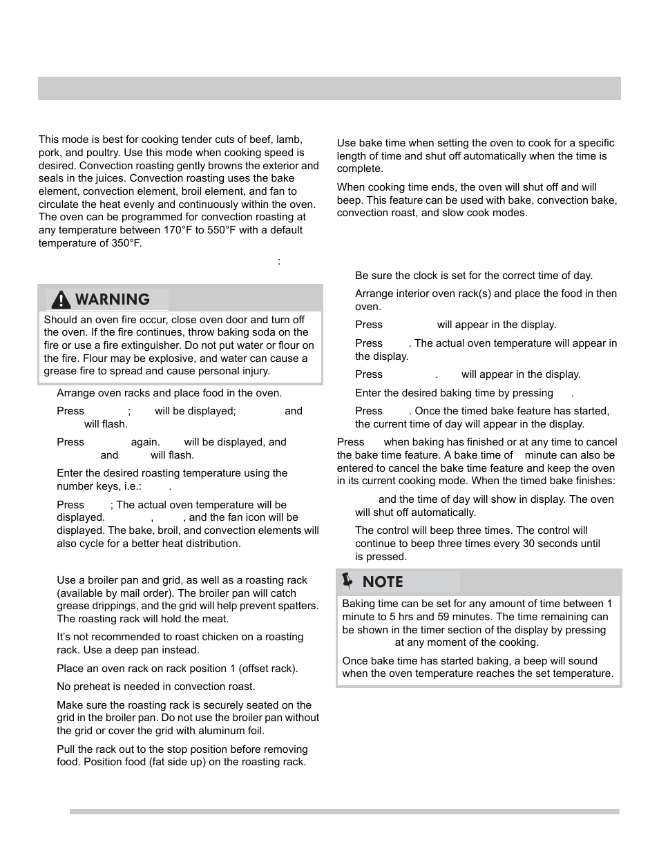 If co, 16 oven controls, Warning | FRIGIDAIRE FGEW2765PB User Manual | Page 16 / 31