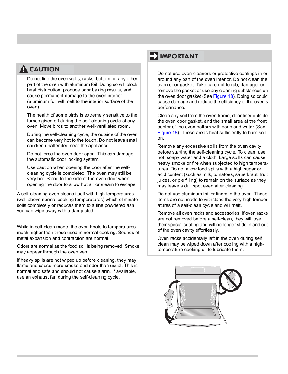 Self-cleaning operation, 25 oven controls, Caution | Important | FRIGIDAIRE FGEW2765PB User Manual | Page 25 / 31