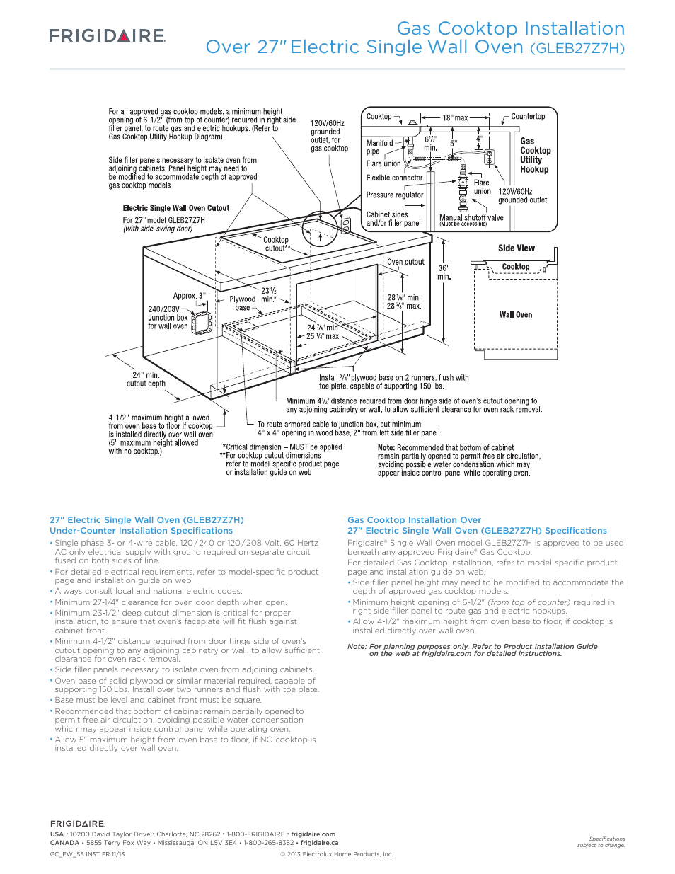 Gleb27z7h) | FRIGIDAIRE FFGC3610QW User Manual | Page 5 / 5