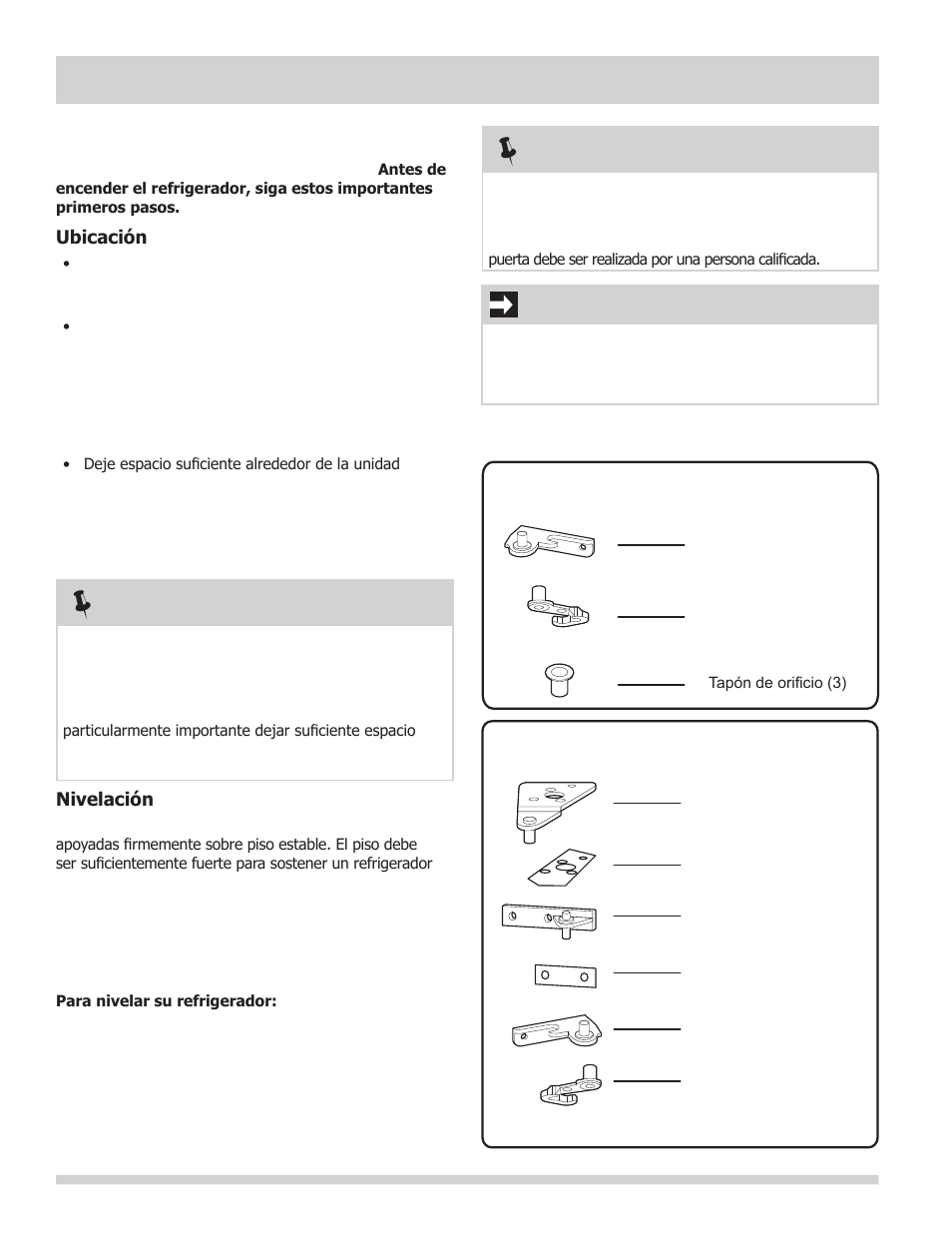 Instalación, Instrucciones inversión de la puerta, Nota | Important | FRIGIDAIRE FFTR1022QW User Manual | Page 16 / 36