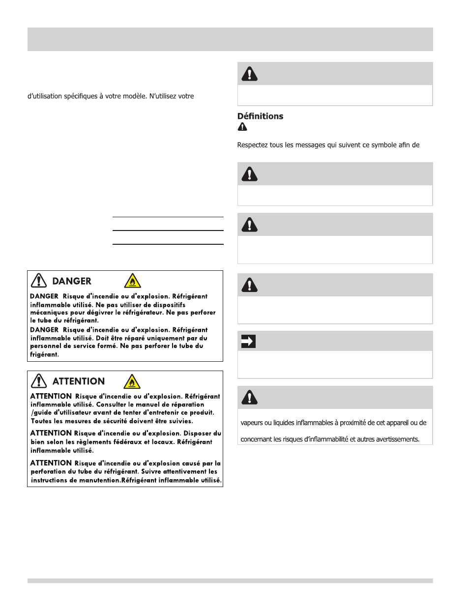 Mesures de sécurité importantes, Avertissement, Important | Danger, Attention | FRIGIDAIRE FFTR1022QW User Manual | Page 26 / 36