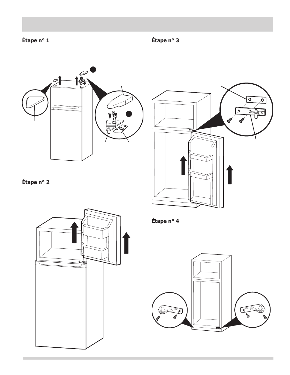 Soulever, Door reversal instructions | FRIGIDAIRE FFTR1022QW User Manual | Page 29 / 36