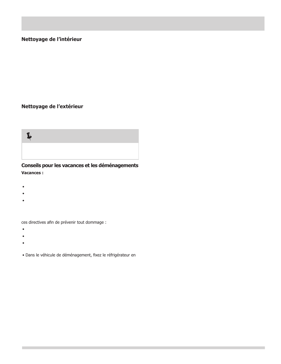 Entretien et nettoyage, Remarque | FRIGIDAIRE FFTR1022QW User Manual | Page 33 / 36