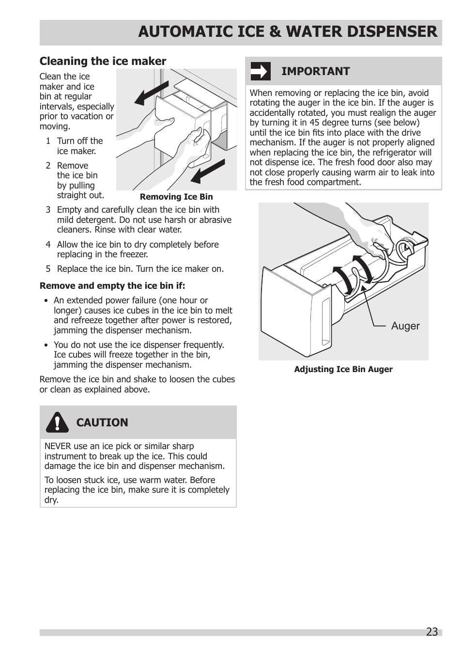 Automatic ice & water dispenser | FRIGIDAIRE FGHB2866PP User Manual | Page 23 / 41