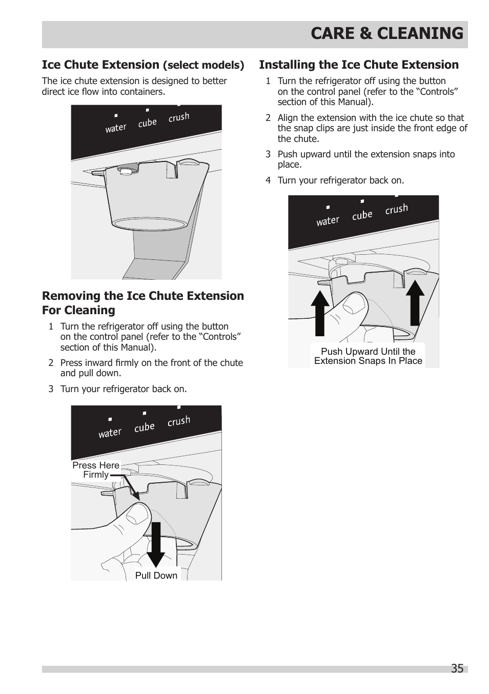 Care & cleaning | FRIGIDAIRE FGHB2866PP User Manual | Page 35 / 41