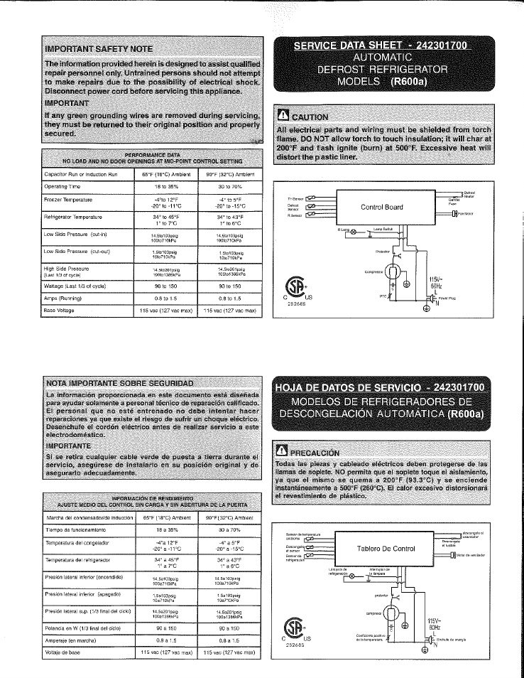 FRIGIDAIRE FFET1022QW User Manual | 1 page