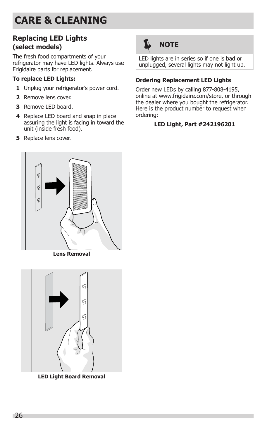 Care & cleaning | FRIGIDAIRE FGHC2331PF User Manual | Page 26 / 32