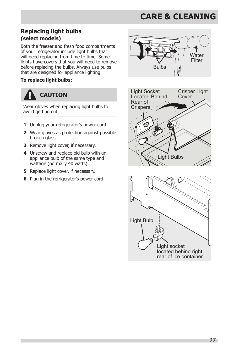 Care & cleaning | FRIGIDAIRE FGHC2331PF User Manual | Page 27 / 32