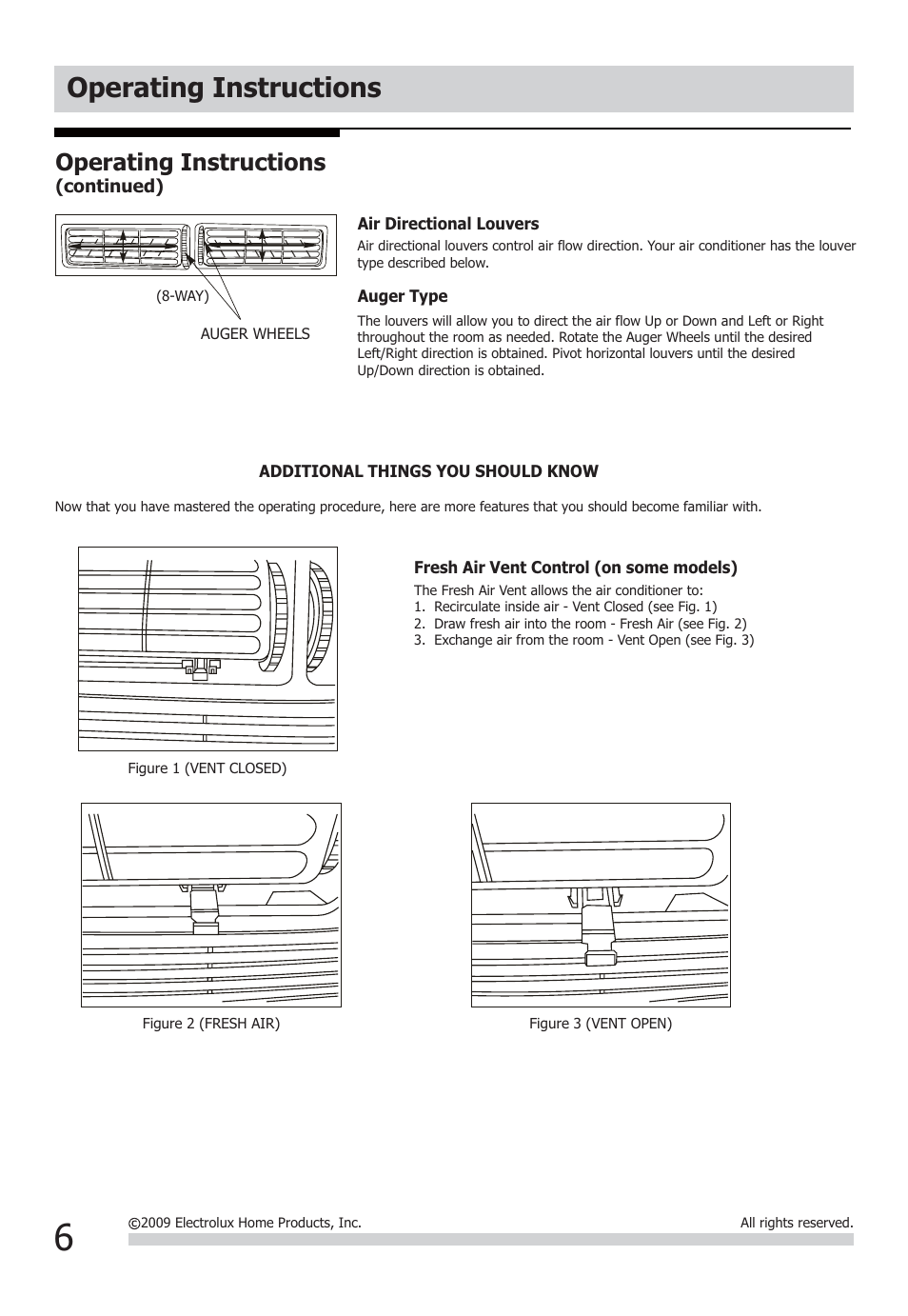 Operating instructions | FRIGIDAIRE FFRA0611Q1 User Manual | Page 6 / 9