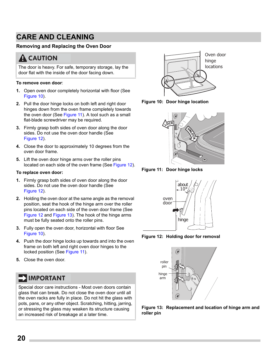 20 care and cleaning, Caution important | FRIGIDAIRE FFGS3025PS User Manual | Page 20 / 25