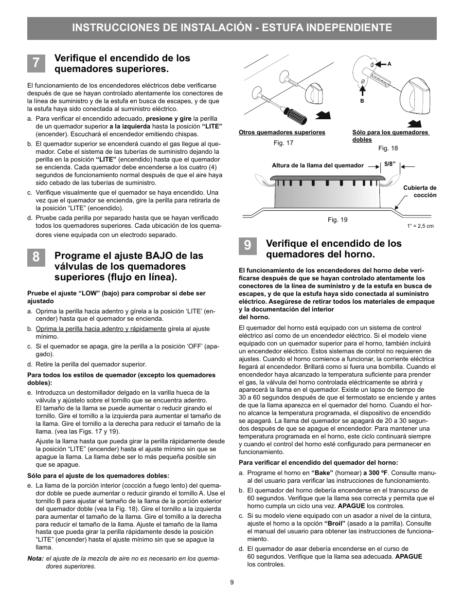 FRIGIDAIRE FFGF3021ZW User Manual | Page 19 / 20