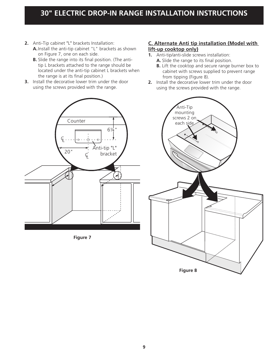 FRIGIDAIRE FFED3025LW User Manual | Page 9 / 20