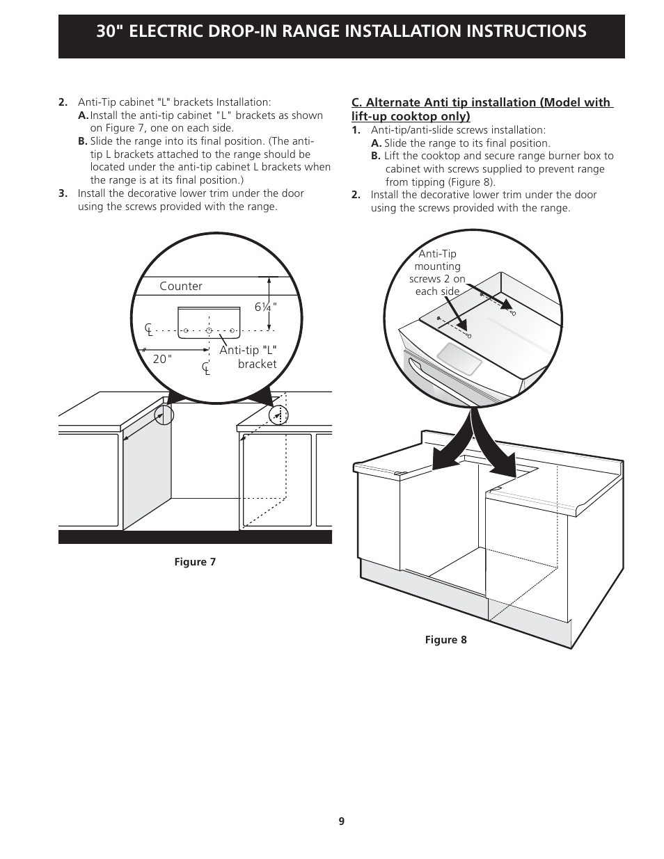 FRIGIDAIRE FFED3025PW User Manual | Page 9 / 20