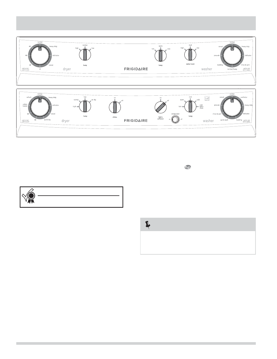 Washer operating instructions | FRIGIDAIRE FFLG1011MW User Manual | Page 10 / 22