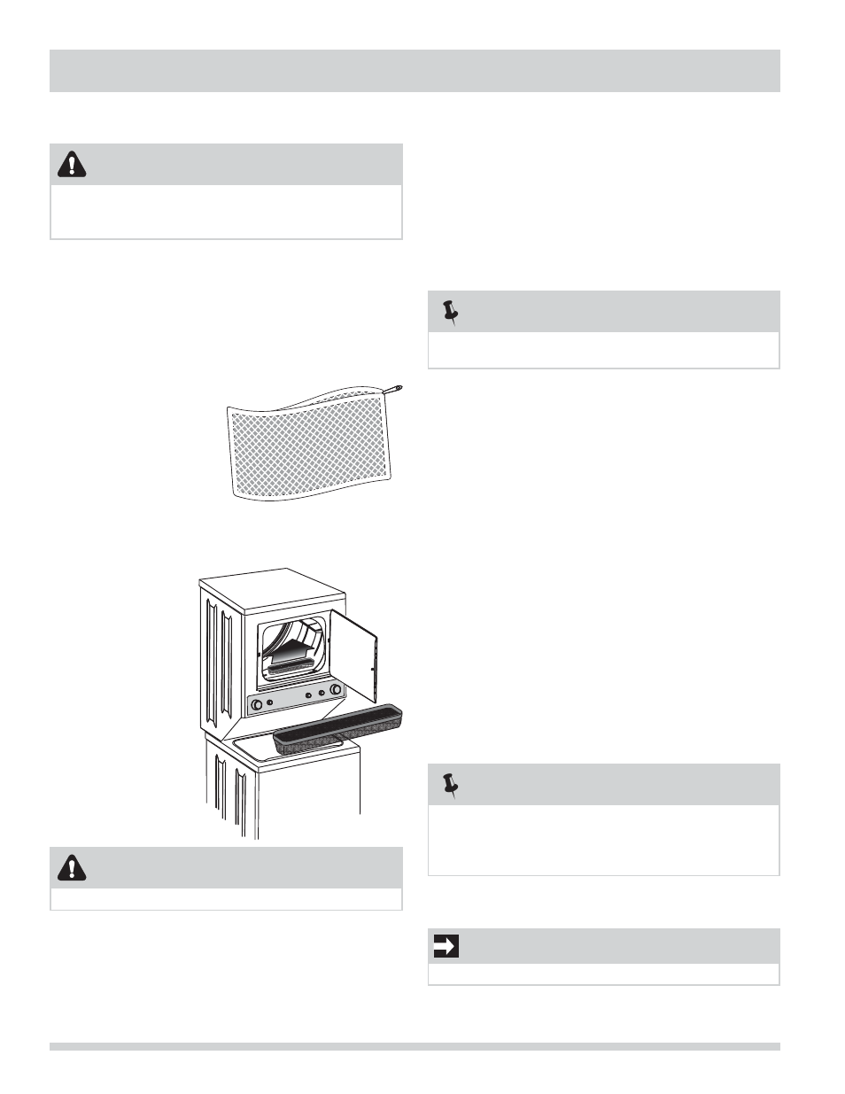 Dryer operating instructions, Warning, Caution | Important | FRIGIDAIRE FFLG1011MW User Manual | Page 14 / 22