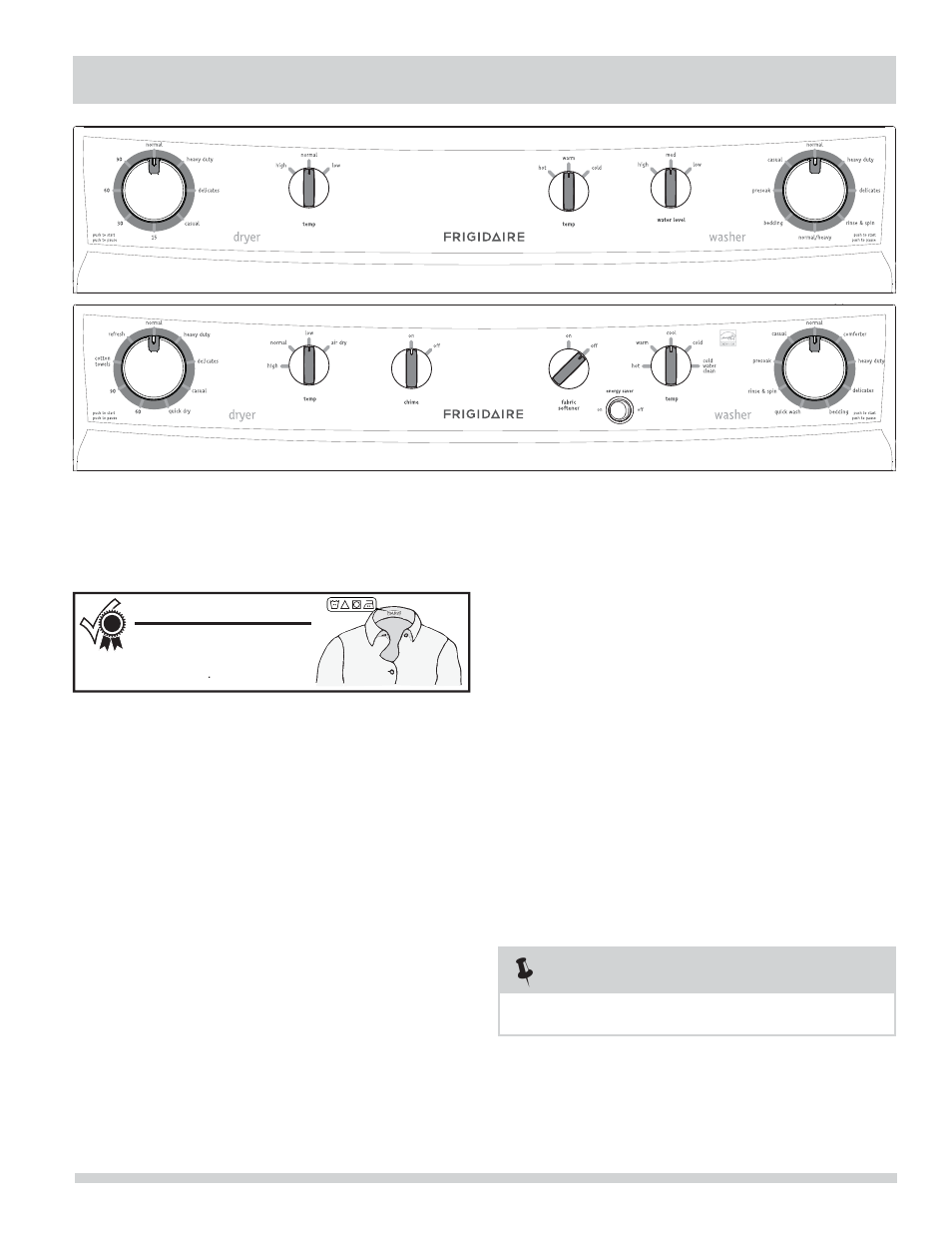 Washer operating instructions | FRIGIDAIRE FFLG1011MW User Manual | Page 9 / 22