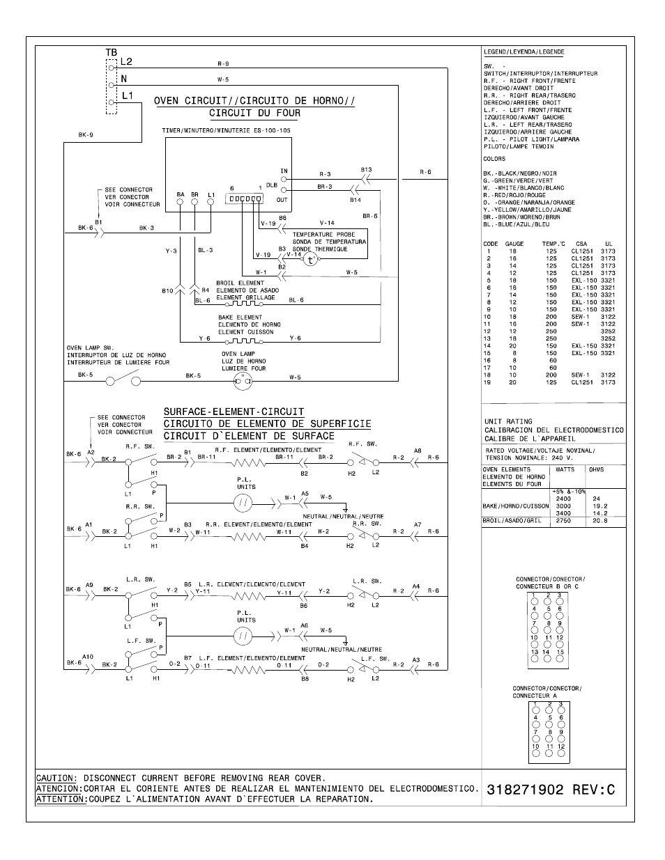 FRIGIDAIRE FFES3005LW User Manual | 1 page
