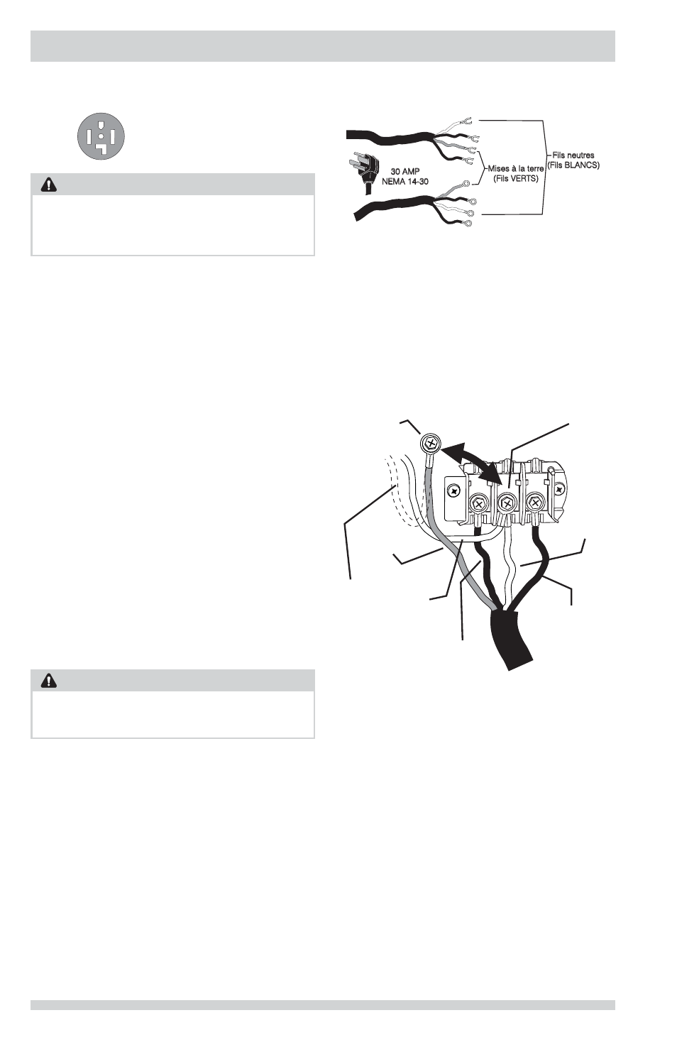 Instructions d’installation, Avertissement | FRIGIDAIRE FFLG2022MW User Manual | Page 36 / 64