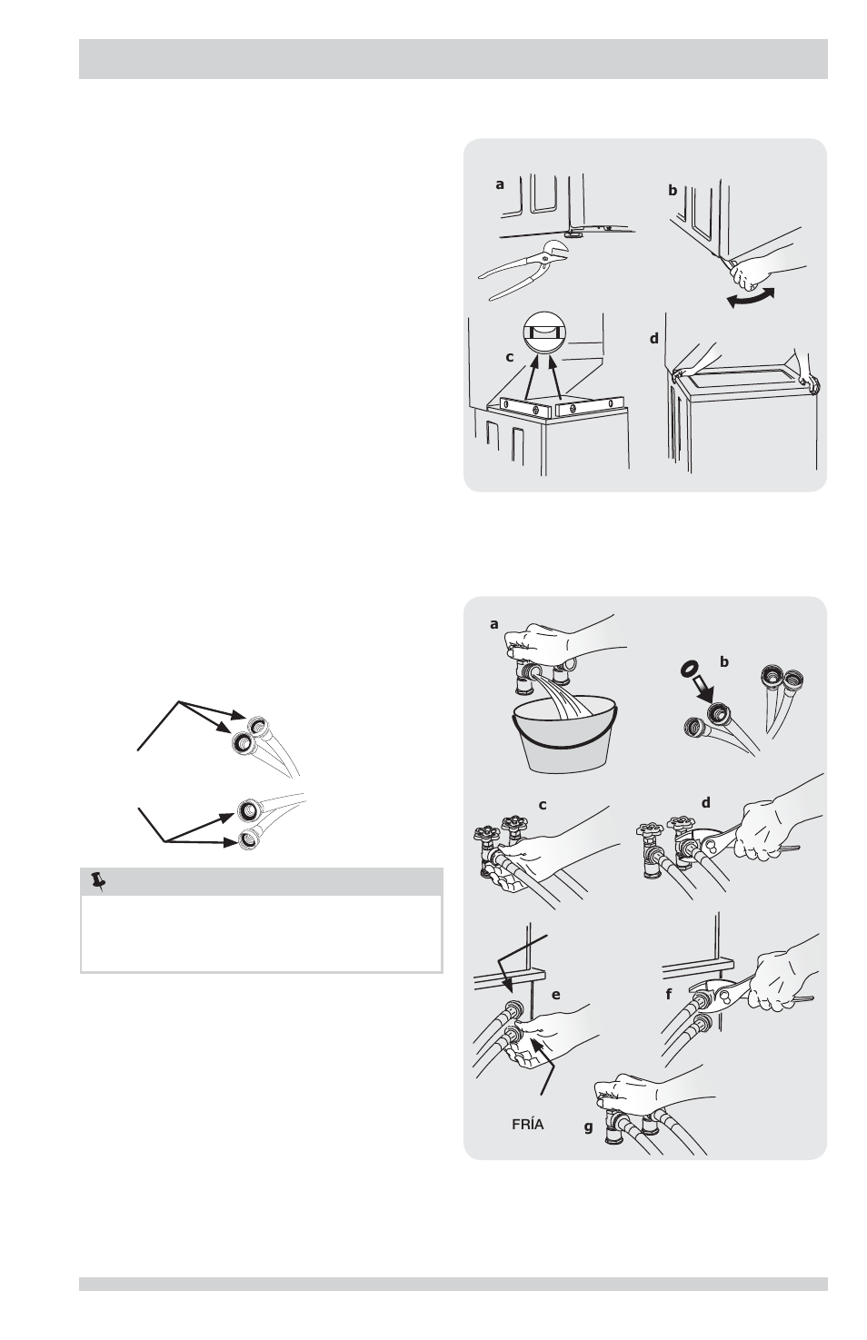 Instrucciones de instalación, Nota | FRIGIDAIRE FFLG2022MW User Manual | Page 57 / 64