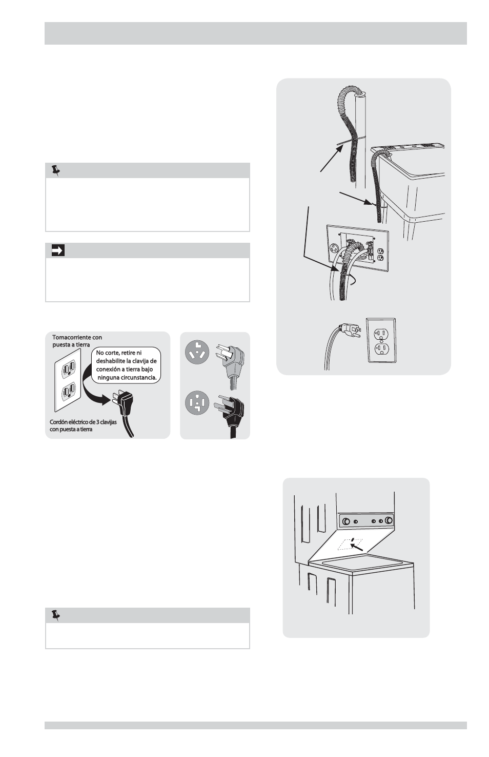 Instrucciones de instalación, Importante, Nota | FRIGIDAIRE FFLG2022MW User Manual | Page 59 / 64