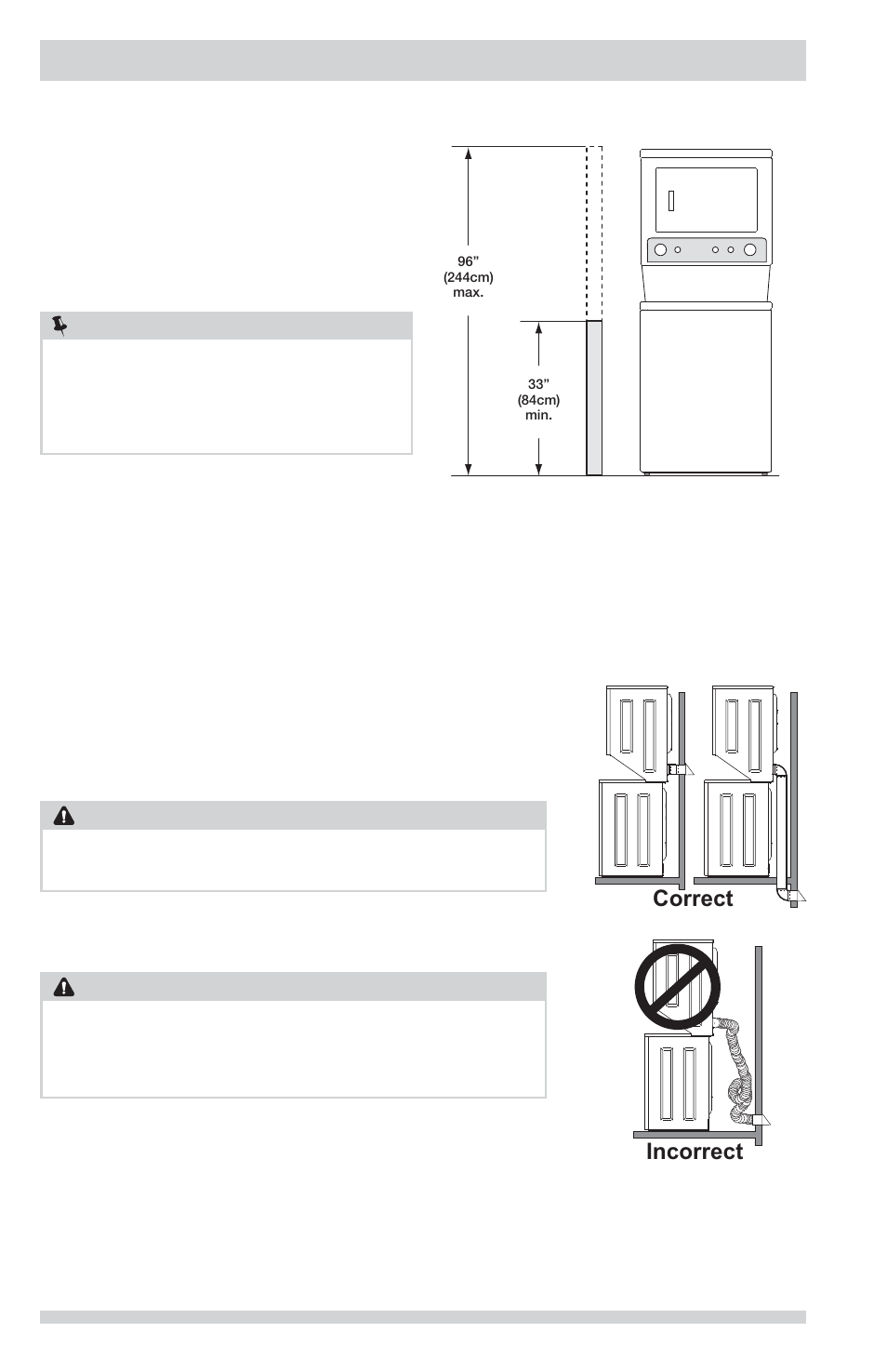 Installation requirements, Correct incorrect, Warning | FRIGIDAIRE FFLG2022MW User Manual | Page 6 / 64