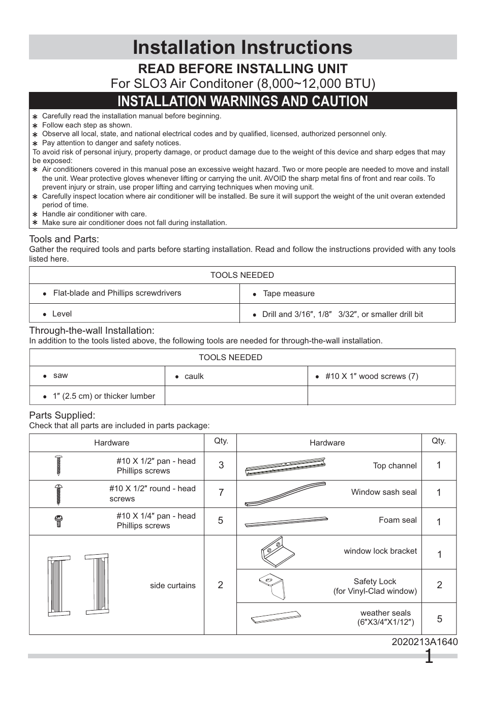 FRIGIDAIRE FFRH0822Q1 User Manual | 6 pages