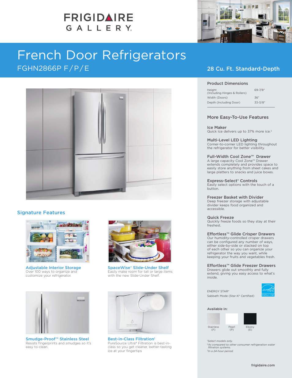 FRIGIDAIRE FGHN2866PP User Manual | 4 pages