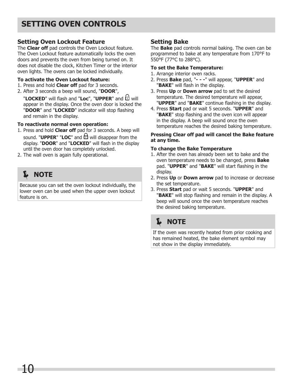 Setting oven controls | FRIGIDAIRE FFET3025LS User Manual | Page 10 / 20