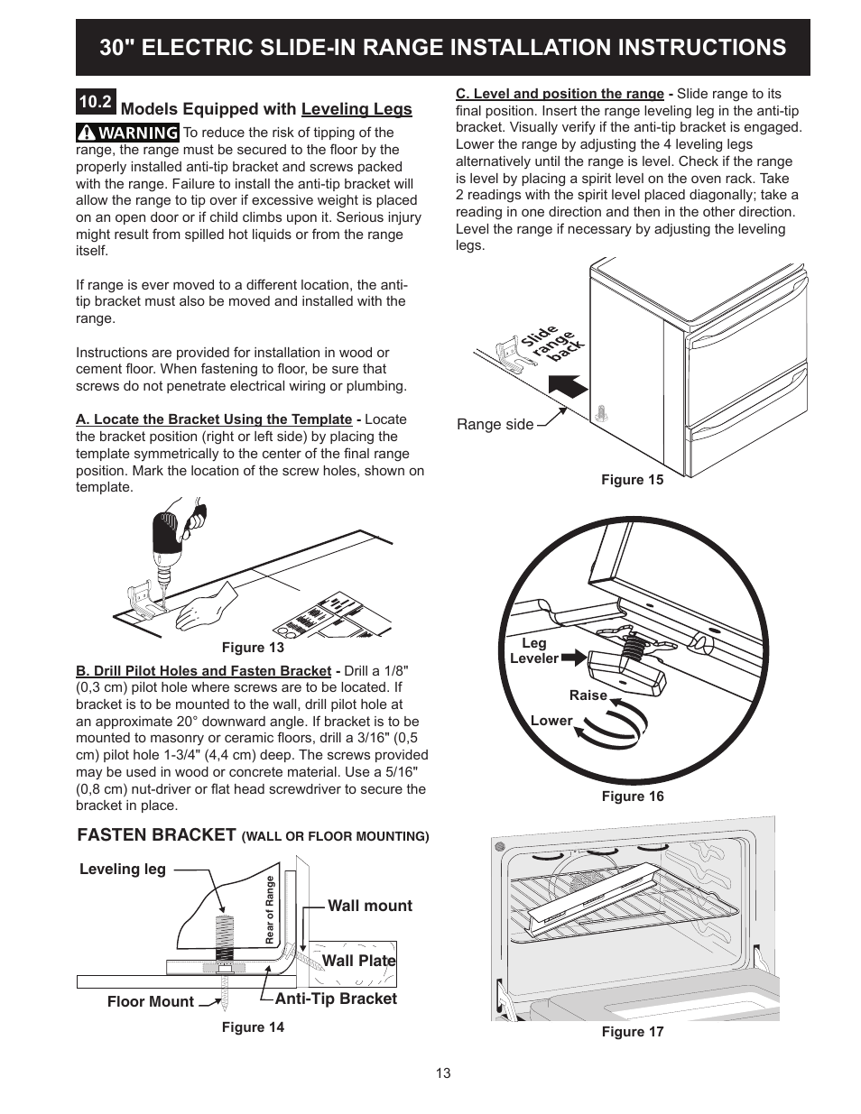 Fasten bracket | FRIGIDAIRE FFES3025PW User Manual | Page 13 / 40