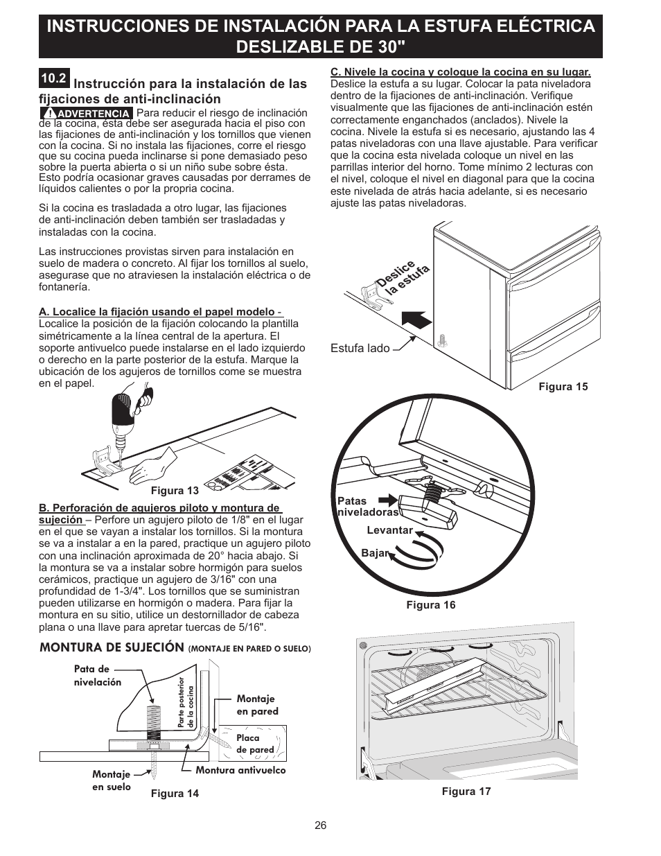 Montura de sujeción | FRIGIDAIRE FFES3025PW User Manual | Page 26 / 40