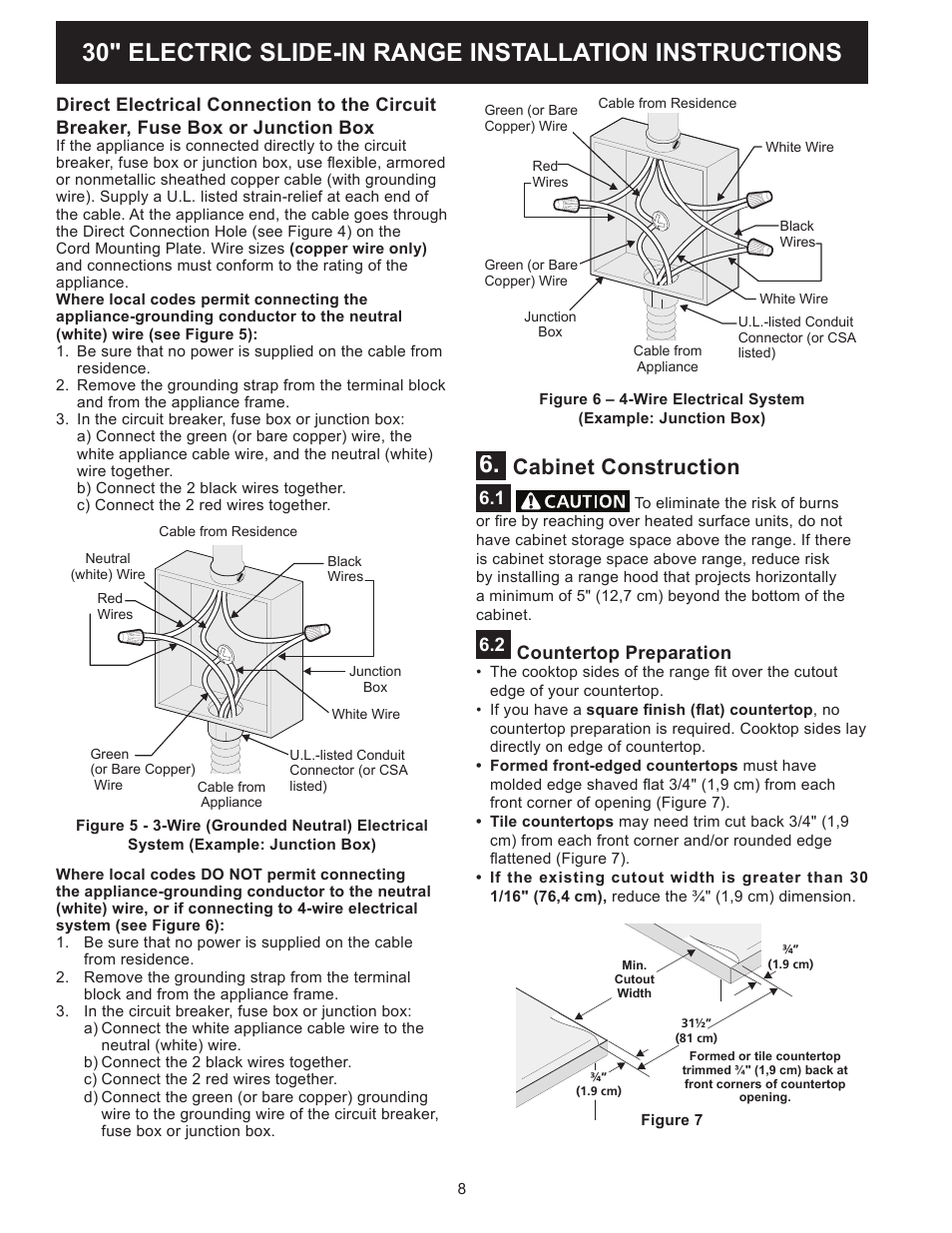 Cabinet construction | FRIGIDAIRE FFES3025PW User Manual | Page 8 / 40