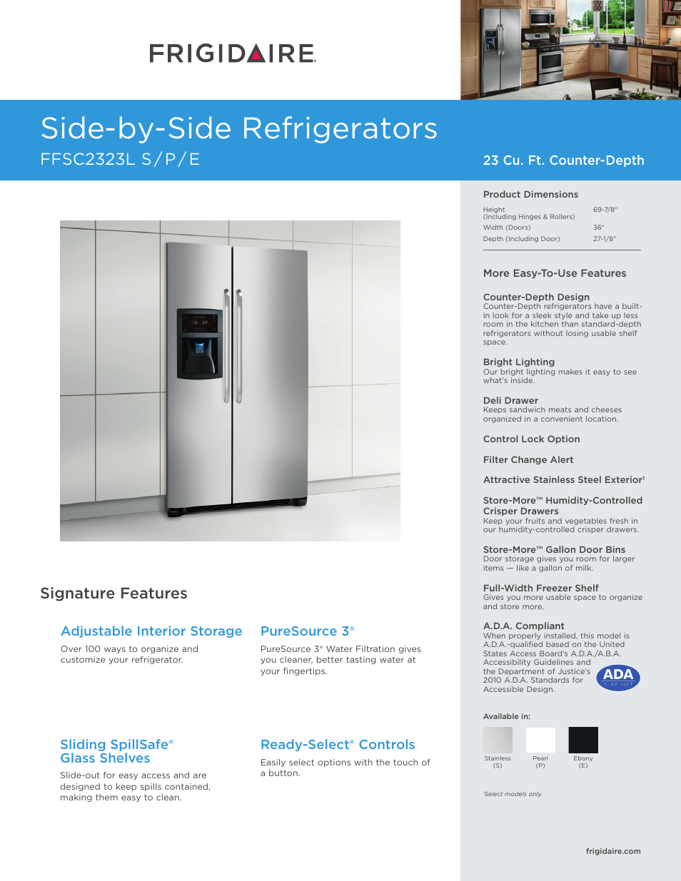 FRIGIDAIRE FFSC2323LE User Manual | 4 pages