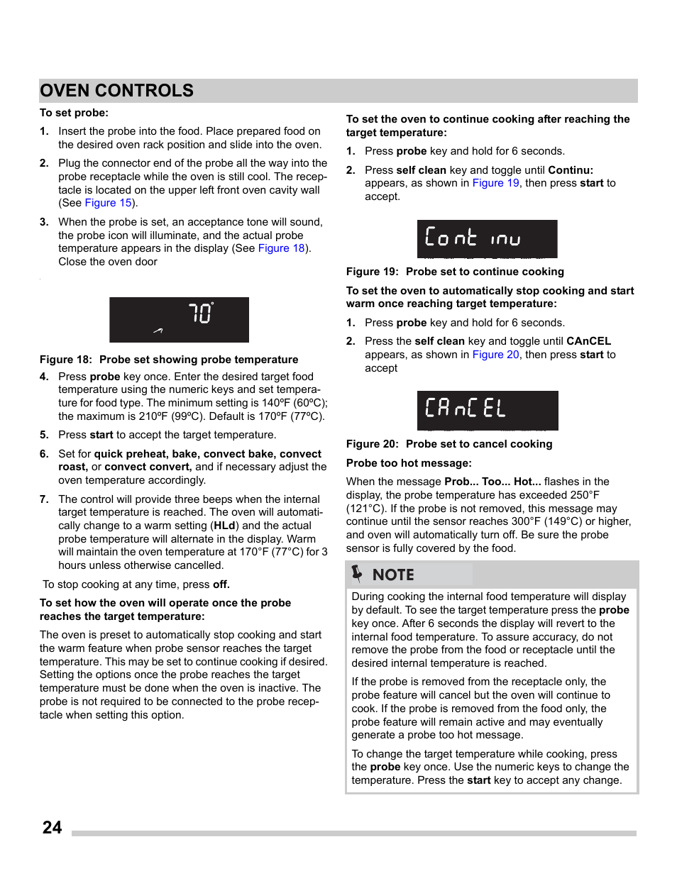 24 oven controls | FRIGIDAIRE FGGS3065PF User Manual | Page 24 / 35