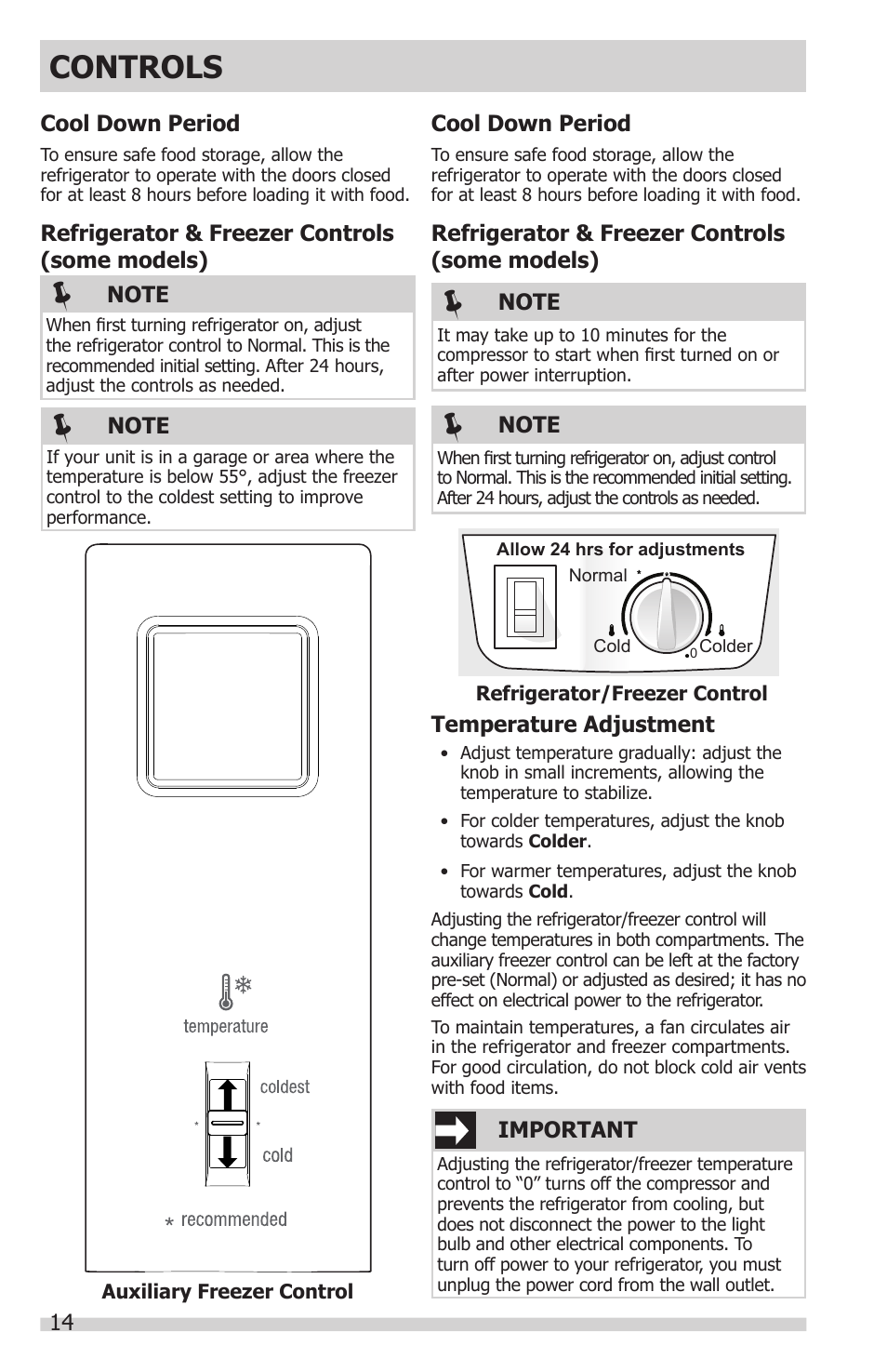 Controls | FRIGIDAIRE FFHT1831QE User Manual | Page 14 / 23