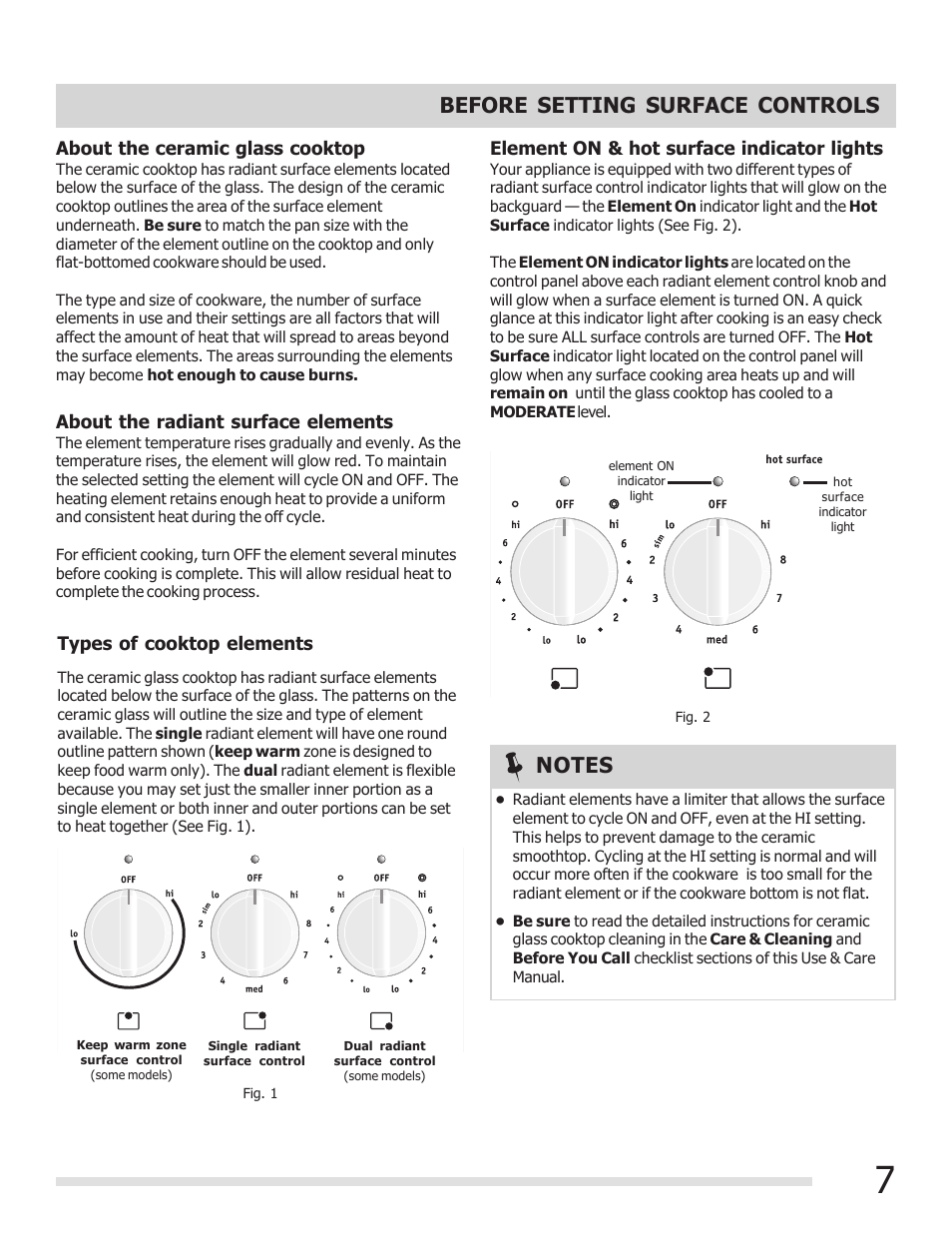 Before setting surface controls | FRIGIDAIRE FGEF3030PF User Manual | Page 7 / 32