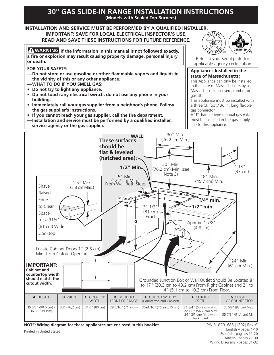 FRIGIDAIRE FFGS3025LS User Manual | 32 pages