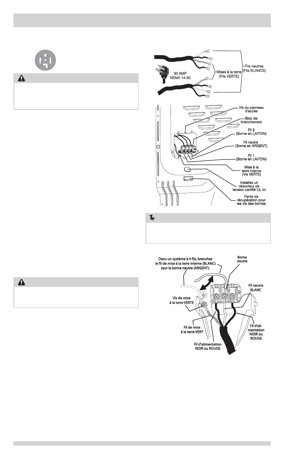 Instructions d’installation, Avertissement, Remarque | FRIGIDAIRE FFSE5115PA User Manual | Page 42 / 76