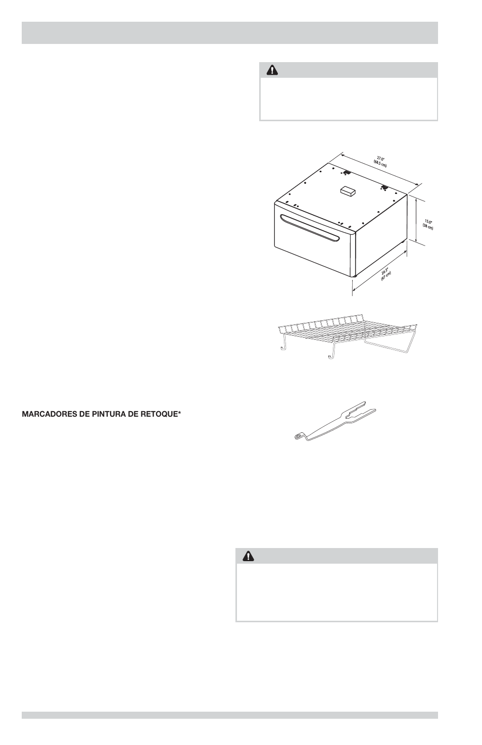 Accesorios, Precaución, Advertencia | Piezas de repuesto | FRIGIDAIRE FFSE5115PA User Manual | Page 72 / 76