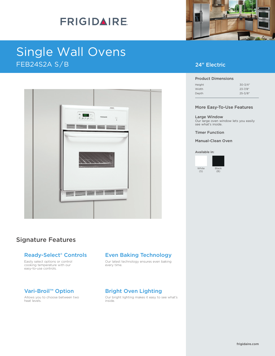 FRIGIDAIRE FEB24S2AB User Manual | 7 pages