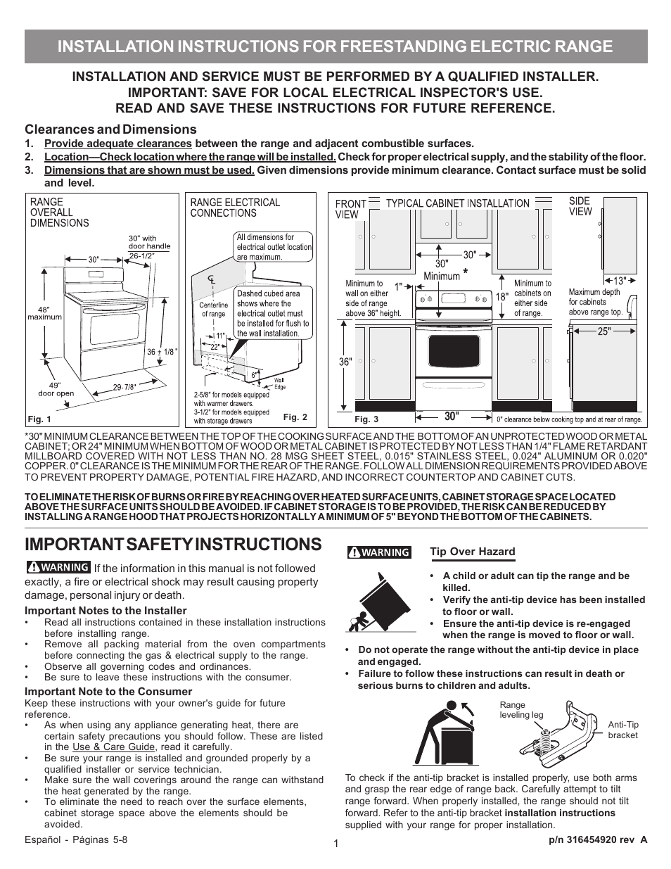 FRIGIDAIRE FGIF3061NF User Manual | 8 pages