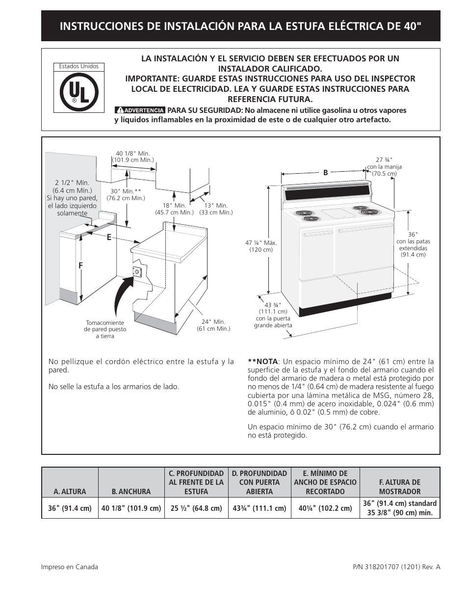 FRIGIDAIRE FFEF4017LB User Manual | Page 11 / 20