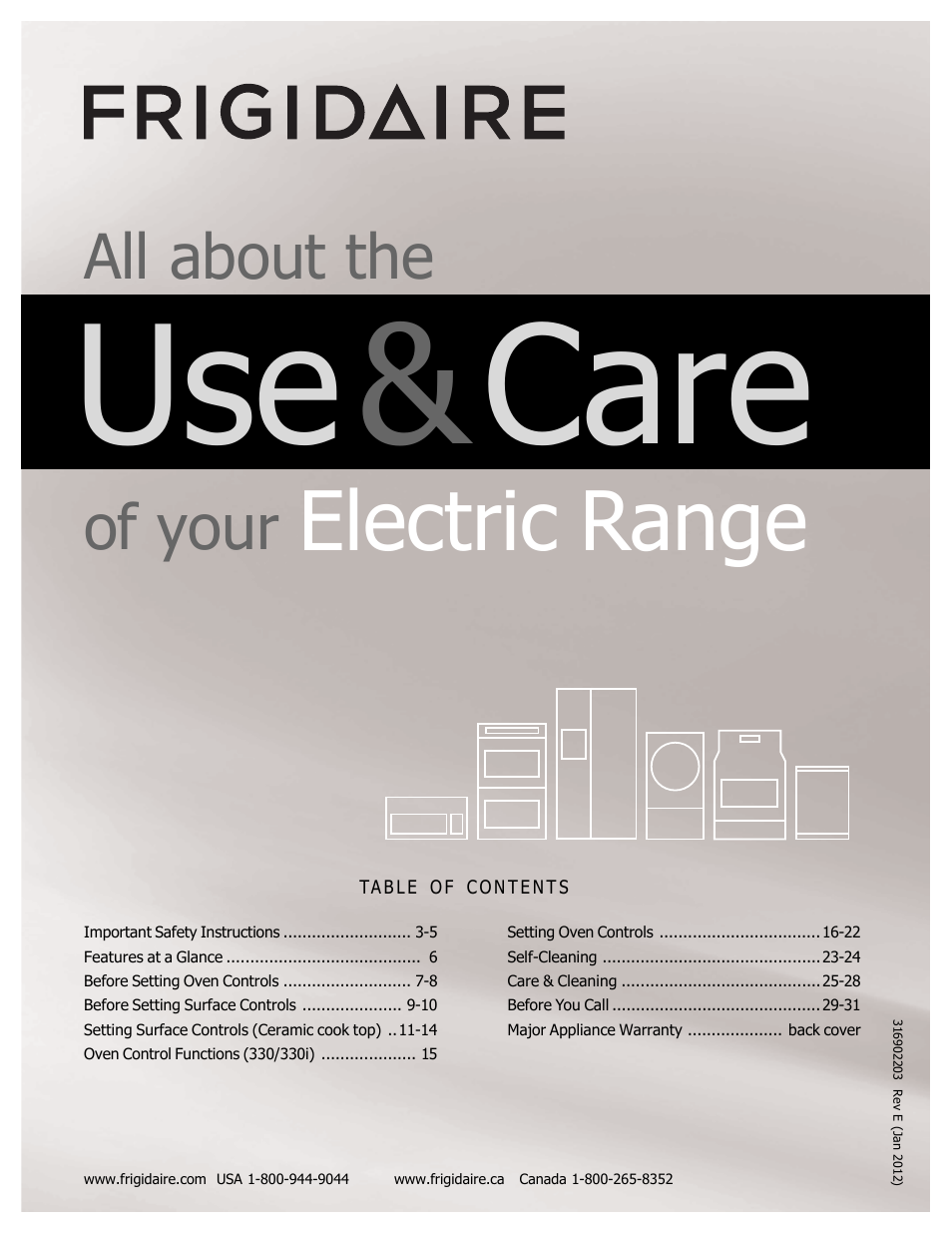 FRIGIDAIRE FGEF3030PW User Manual | 32 pages