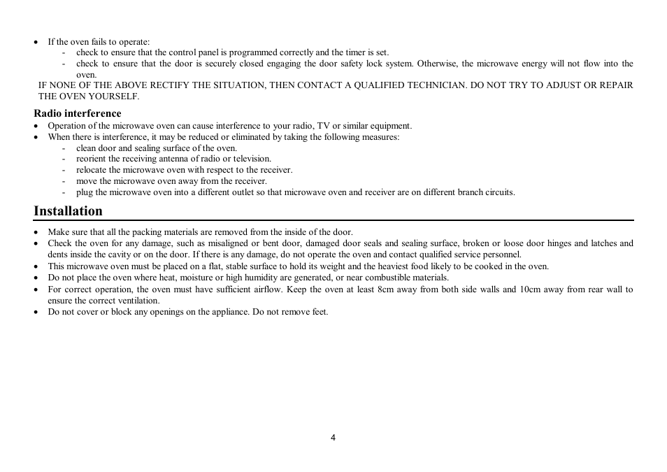 Installation | Hyundai H-MW1225 User Manual | Page 4 / 21