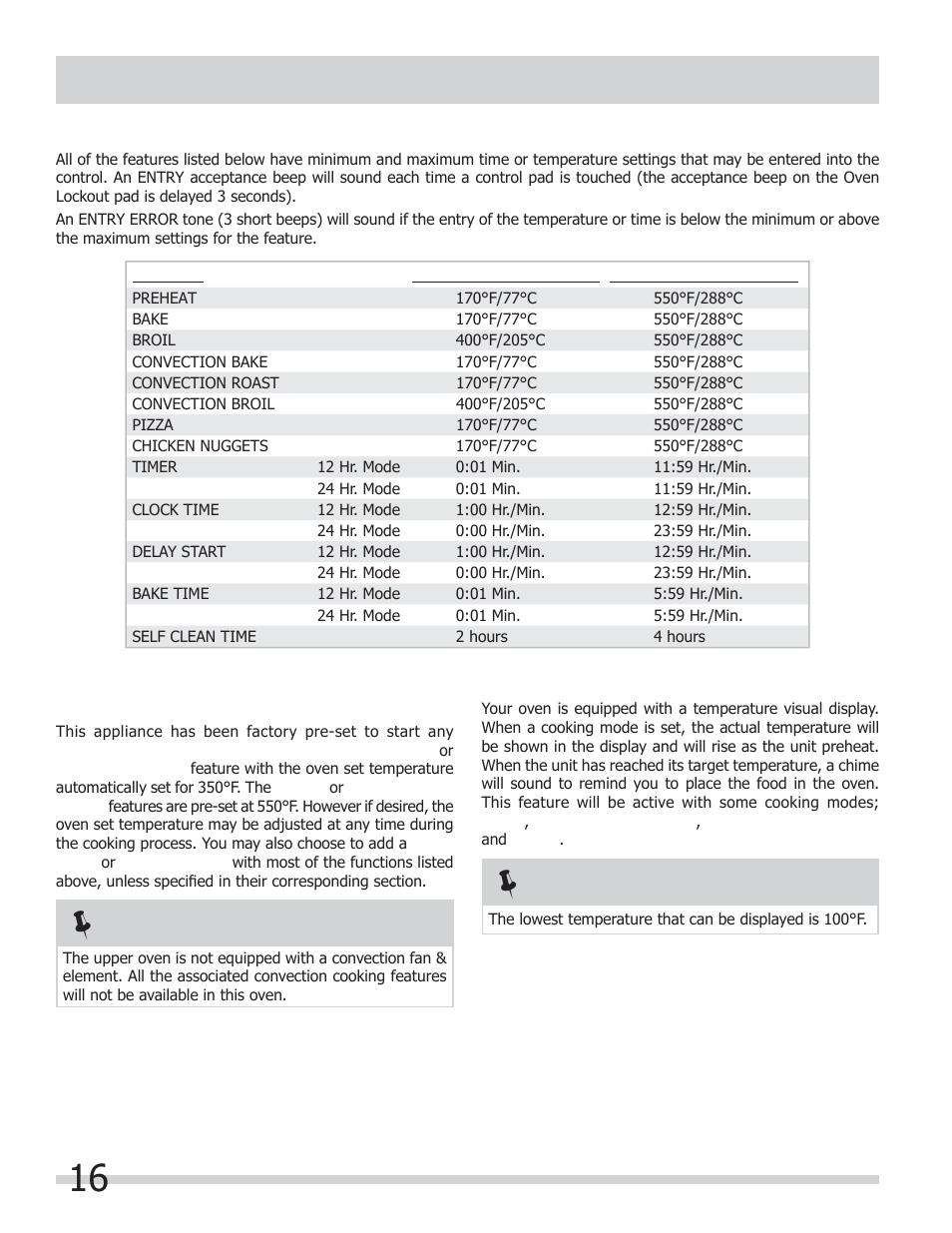 Setting oven controls | FRIGIDAIRE FGEF304DKB User Manual | Page 16 / 40