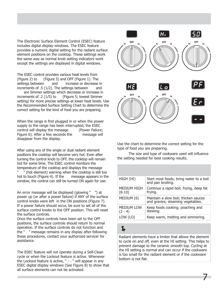 Before setting surface controls | FRIGIDAIRE FGEF304DKB User Manual | Page 7 / 40