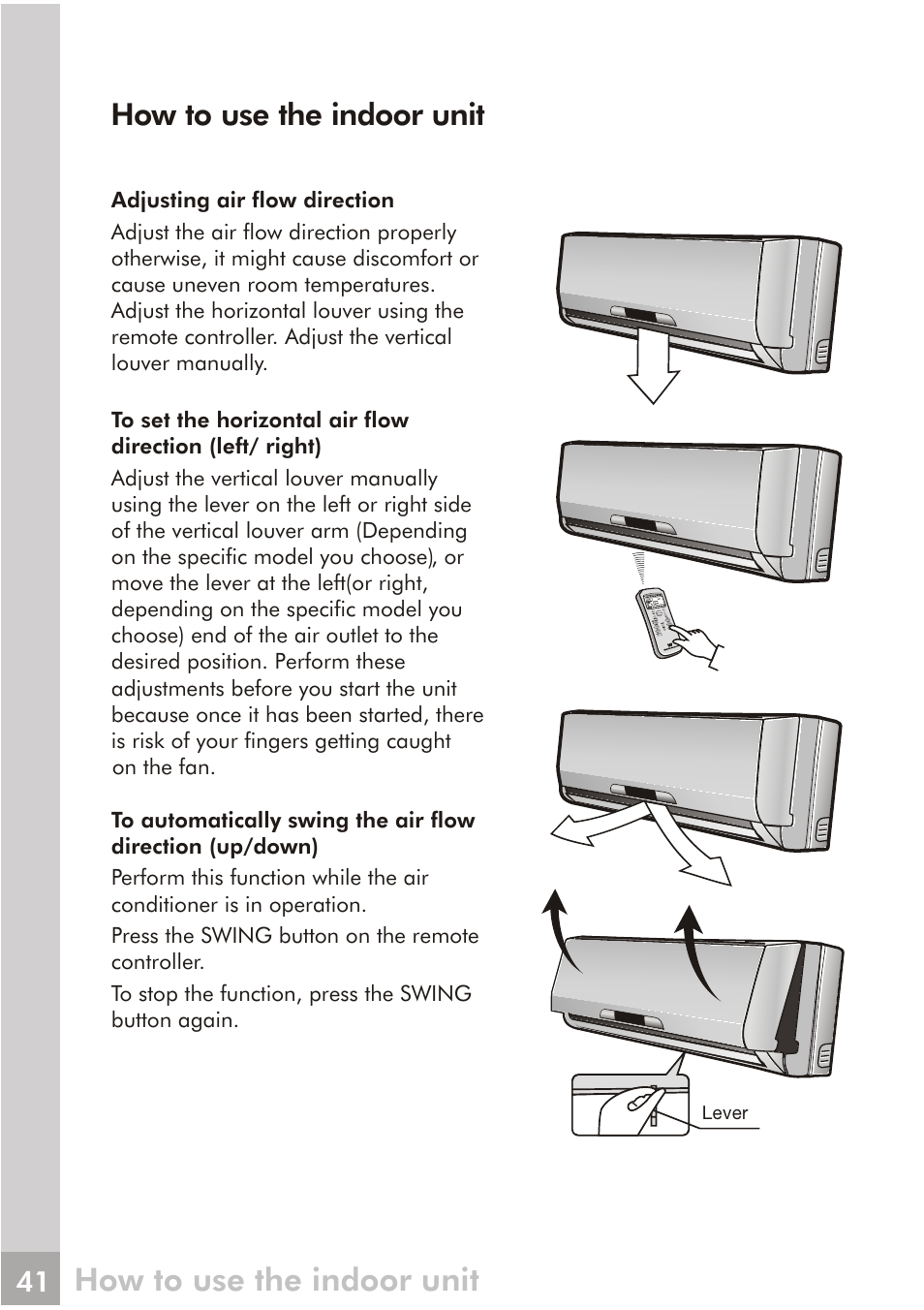 How to use the indoor unit | FRIGIDAIRE FRS093LS1 User Manual | Page 19 / 28