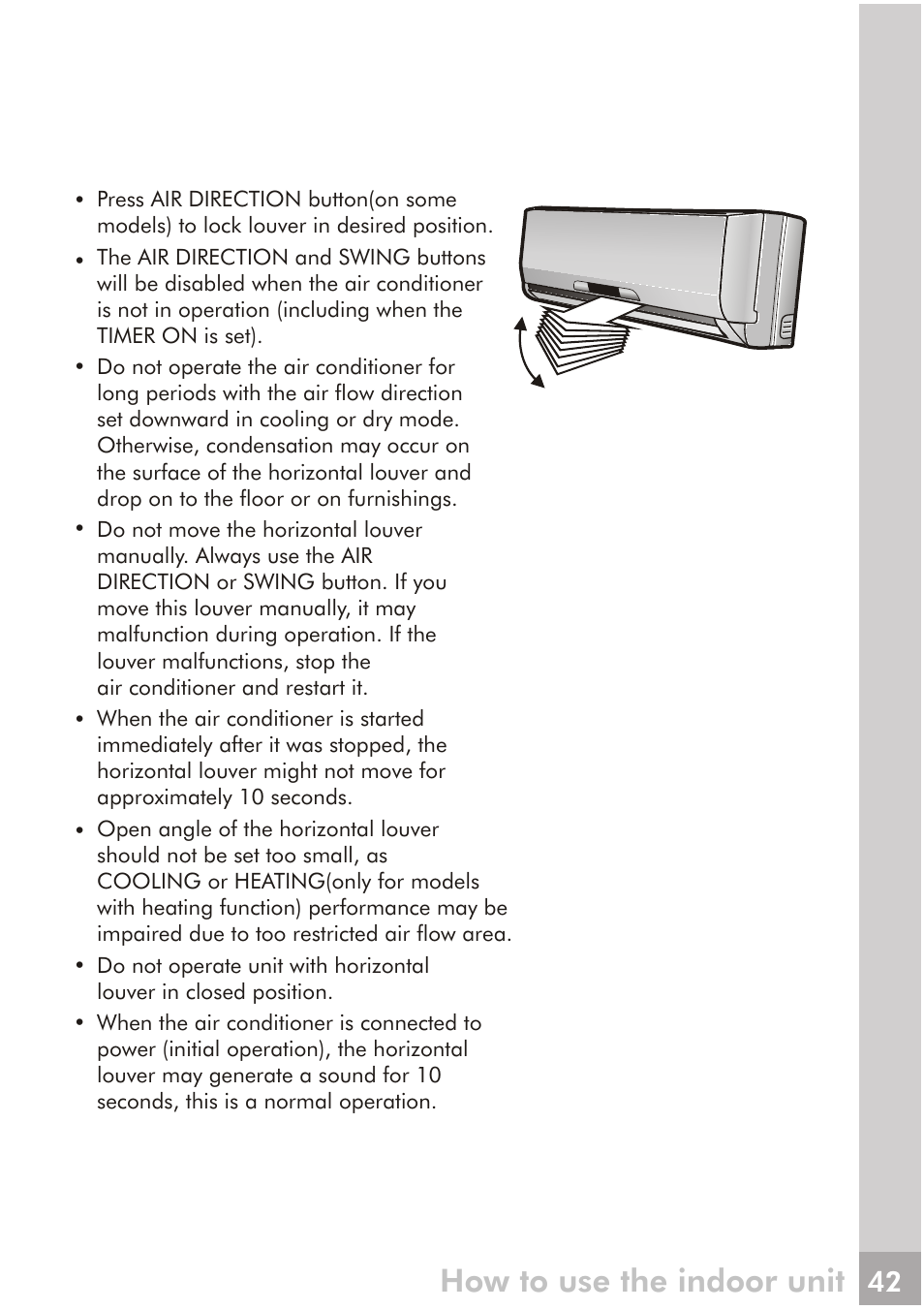How to use the indoor unit | FRIGIDAIRE FRS093LS1 User Manual | Page 20 / 28
