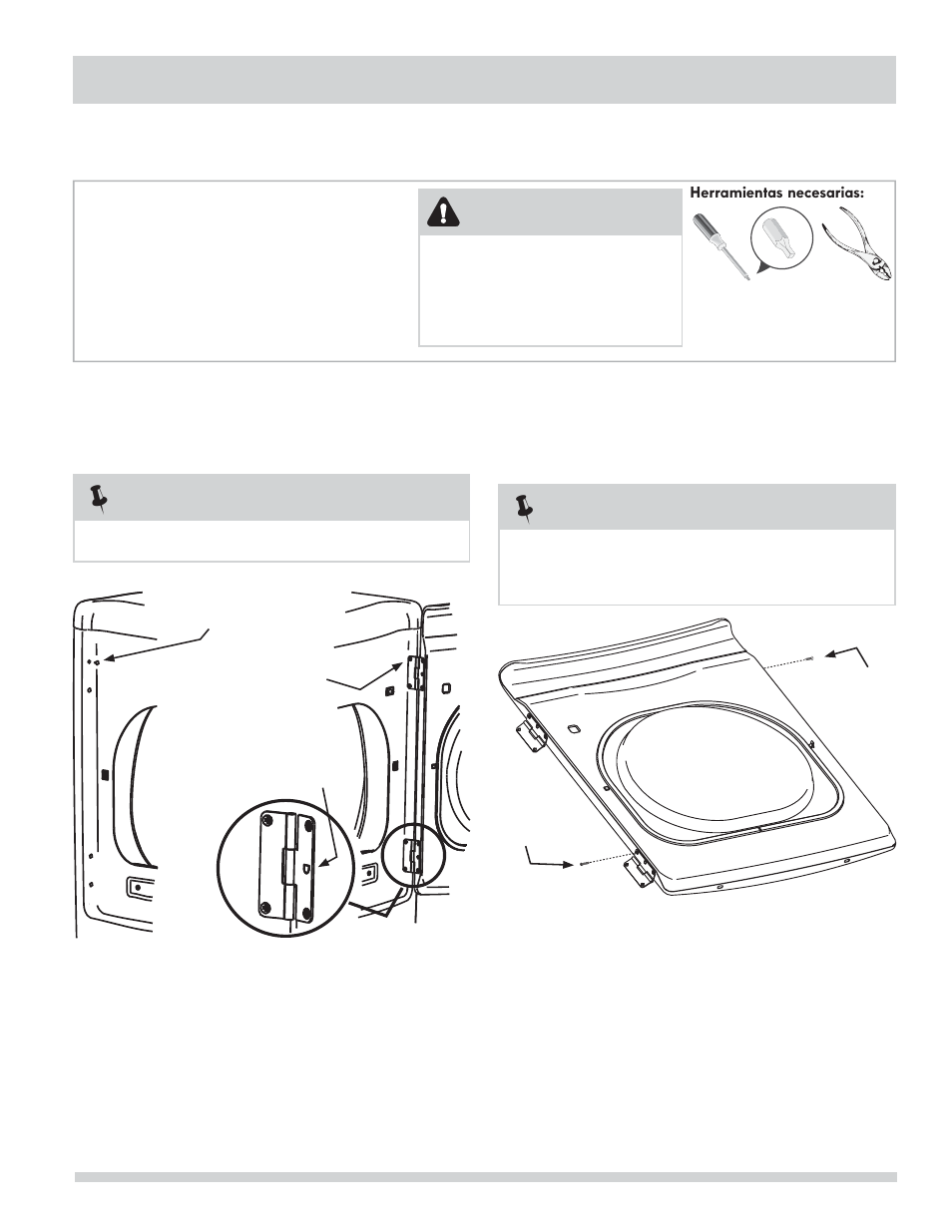 Inversión de la puerta, Nota, Advertencia | FRIGIDAIRE FARE4044MW User Manual | Page 37 / 40