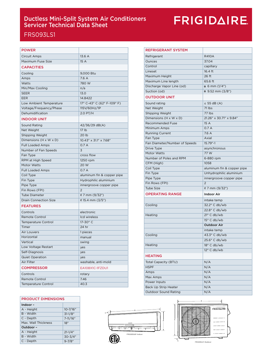 FRIGIDAIRE FRS093LS1 User Manual | Page 3 / 4