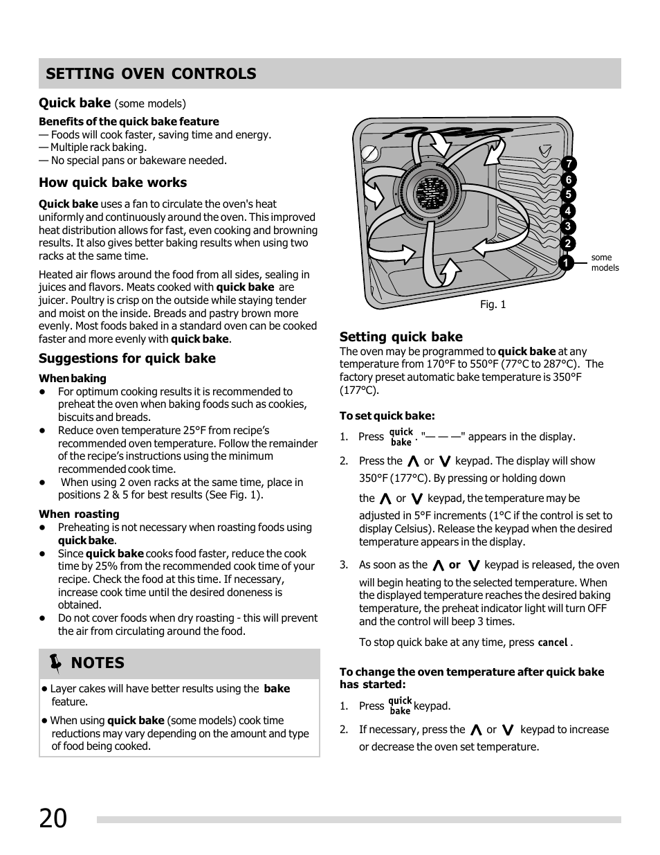Setting oven controls | FRIGIDAIRE FGEF3032MB User Manual | Page 20 / 36